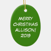 Llama Kerstmis Kinder Cute Funny Keramisch Ornament (Achterkant)