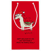 Llama Kerstmis Kinder Cute Funny Klein Cadeauzakje (Achterkant)