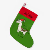 Llama Kerstmis Kinder Cute Funny Kleine Kerstsok (Voorkant (Hangend))