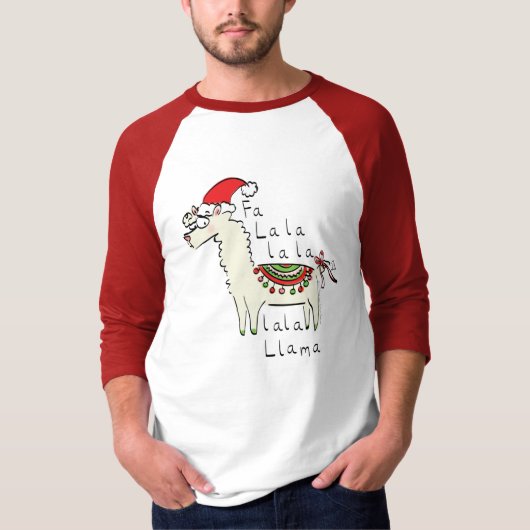 Llama Kerstmis Kinder Cute Funny T-shirt (Voorkant)