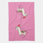 Llama Kerstmis Kinder Cute Funny Theedoek (Verticaal)