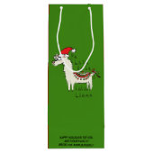 Llama Kerstmis Kinder Cute Funny Wijn Cadeautas (Achterkant)