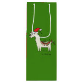 Llama Kerstmis Kinder Cute Funny Wijn Cadeautas (Voorkant)