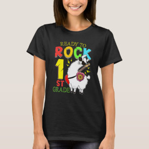 Llama klaar om de eerste klas te rocken 1e eerste t-shirt