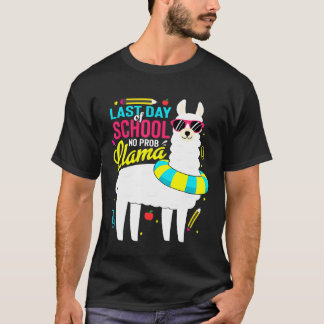 Llama Laatste dag van schooljongens Meisjesleraar T-shirt