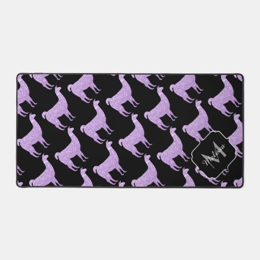 Llama lavande pourpre Éperches motif Monogramme (Recto)