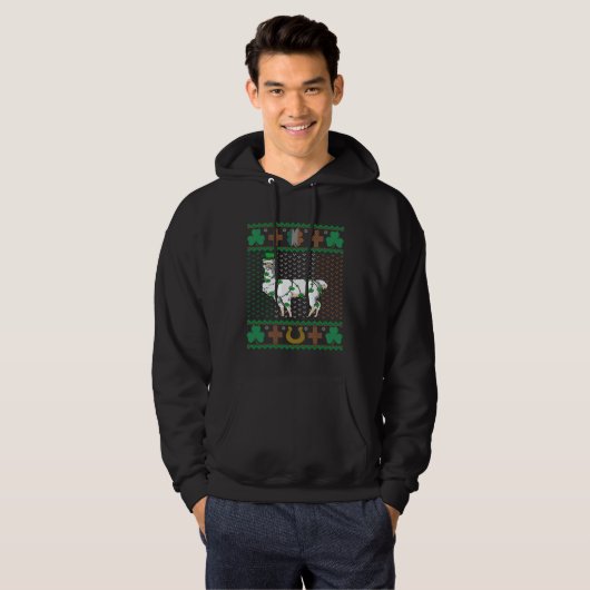 Llama Leprechaun St Patricks Day Ugly Holiday Alpa Hoodie (Voorkant volledig)