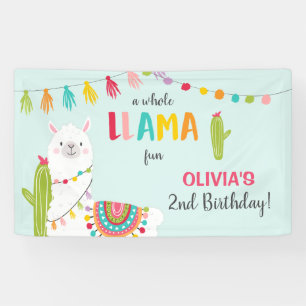 Llama leuk verjaardagsbanner Fiesta Mexicaanse Alp Spandoek