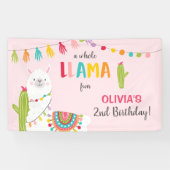 Llama leuk verjaardagsbanner Fiesta Mexicaanse Alp Spandoek (Horizontaal)