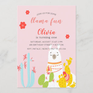 Llama Leuke Verjaardag Roze Kaart