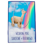 Llama Licking Rainbow Medium Cadeauzakje (Voorkant)