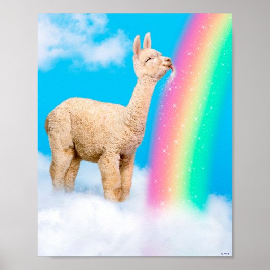 Llama Licking Rainbow Poster (Voorkant)