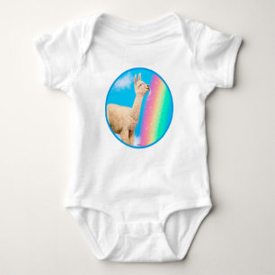 Llama Licking Rainbow Romper