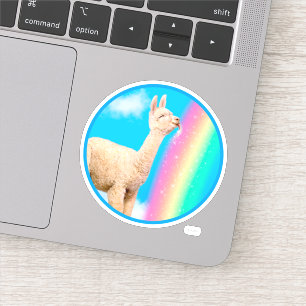 Llama Licking Rainbow Sticker
