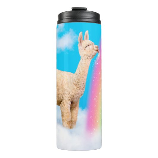 Llama Licking Rainbow Thermosbeker (Voorkant)