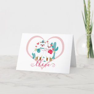 Llama Liefde Feestdagen Kaart