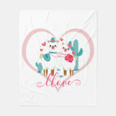 Llama Liefde  Fleece Deken (Voorkant)