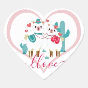 Llama Liefde  Hart Sticker
