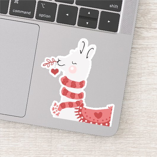 Llama liefde Schattige roze Sticker (Detail)