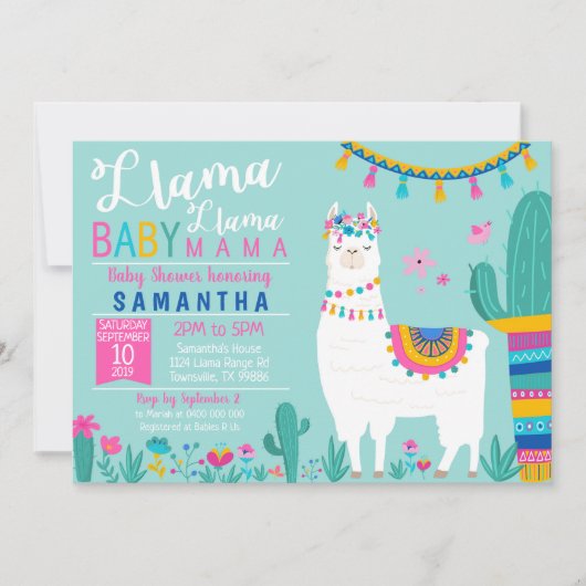 Llama Llama Baby Mama Baby shower Kaart (Voorkant)
