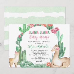 Llama Llama baby mama meisje baby shower Kaart