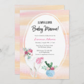 Llama Llama Mama Baby shower invitation (Devant / Derrière)