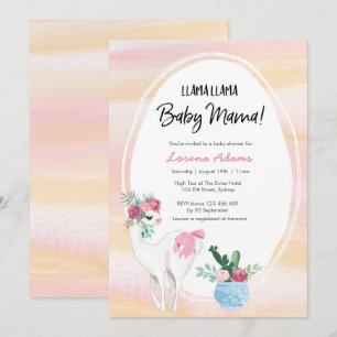 Llama Llama Mama Baby shower invitation