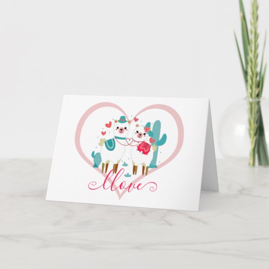 Llama Llove Feestdagen Kaart (Voorkant)