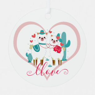 Llama Llove Metalen Ornament