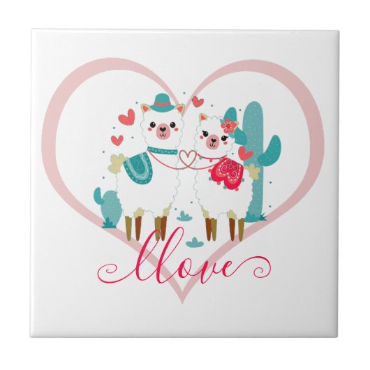 Llama Llove Tegeltje (Voorkant)