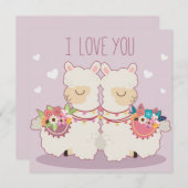 Llama Love Feestdagenkaart (Voorkant / Achterkant)