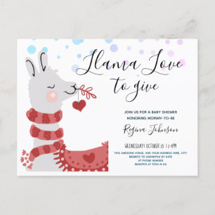 llama Love Valentijn Baby shower Girl Uitnodiging Briefkaart