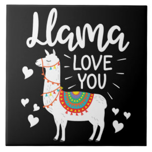 Llama Love You Gifts for Him Her Alpaca Valentine Tegeltje