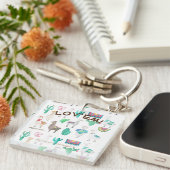 "Llama Lover!" Sleutelhanger (Voorkant Rechts)