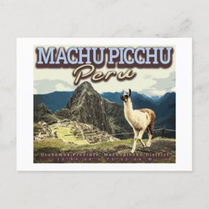 LLAMA - MACHU PICCHU PERU BRIEFKAART