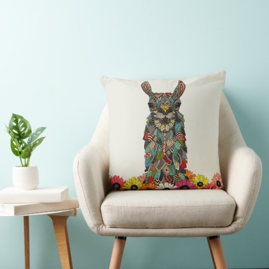 llama madeliefje liefde kussen (Stoel)