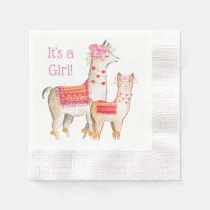 Llama Mama Baby Girl Shower Servetten