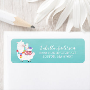 Llama Mama Baby shower Adres Etiket