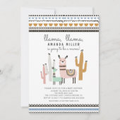 Llama Mama Baby shower Invitation (Devant)