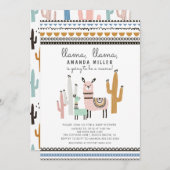 Llama Mama Baby shower Invitation (Devant / Derrière)