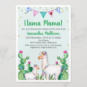 Llama Mama Baby shower Invitation