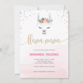 Llama Mama Baby shower Invitation Aankondiging (Voorkant)