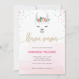 Llama Mama Baby shower Invitation Aankondiging