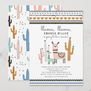Llama Mama Baby shower Uitnodiging