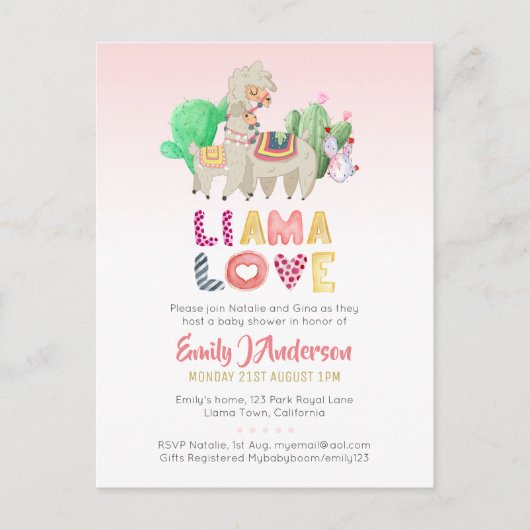 Llama Mama Fiesta Cacti Fun Modern Girl Boy Briefkaart (Voorkant)