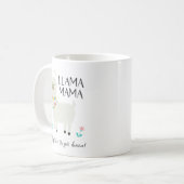 Llama Mama heeft geen tijd voor Drama Koffiemok (Voorkant links)
