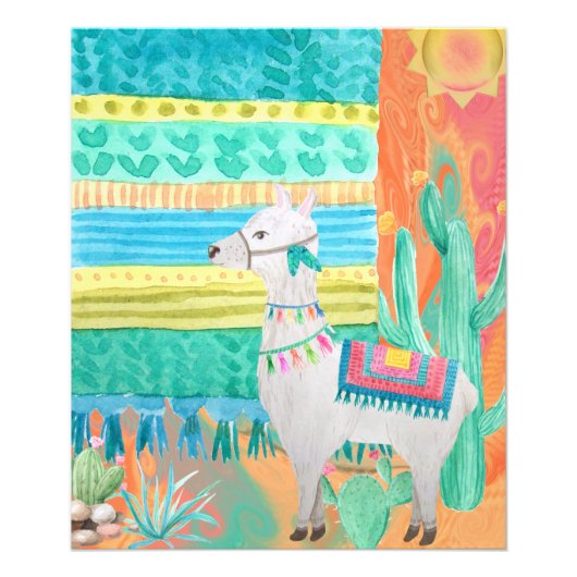 Llama Mama Poster, Mexico, Fiesta Foto Afdruk (Voorkant)