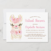 Llama Mama Rose Baby Virtual Shower Invitation (Devant)