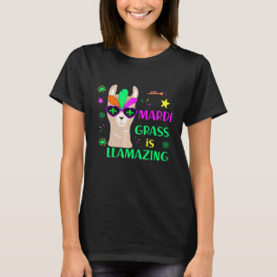 Llama Mardi Gras Veermasker Parade LLamazing Pr T-shirt