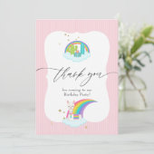 Llama meisje verjaardag bedankkaart (Staand voorkant)
